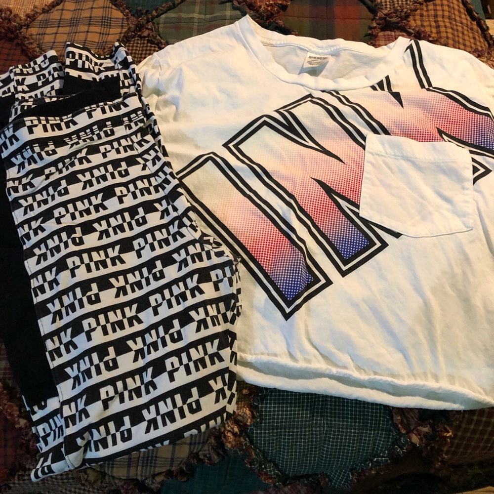 Pink outfit size medium top and yoga pants